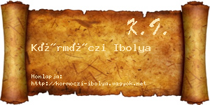 Körmöczi Ibolya névjegykártya