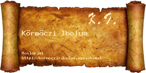 Körmöczi Ibolya névjegykártya