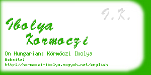 ibolya kormoczi business card
