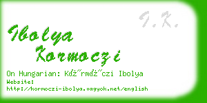 ibolya kormoczi business card